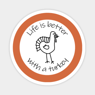 Disc Life is Better with a Turkey Animals Quote Magnet